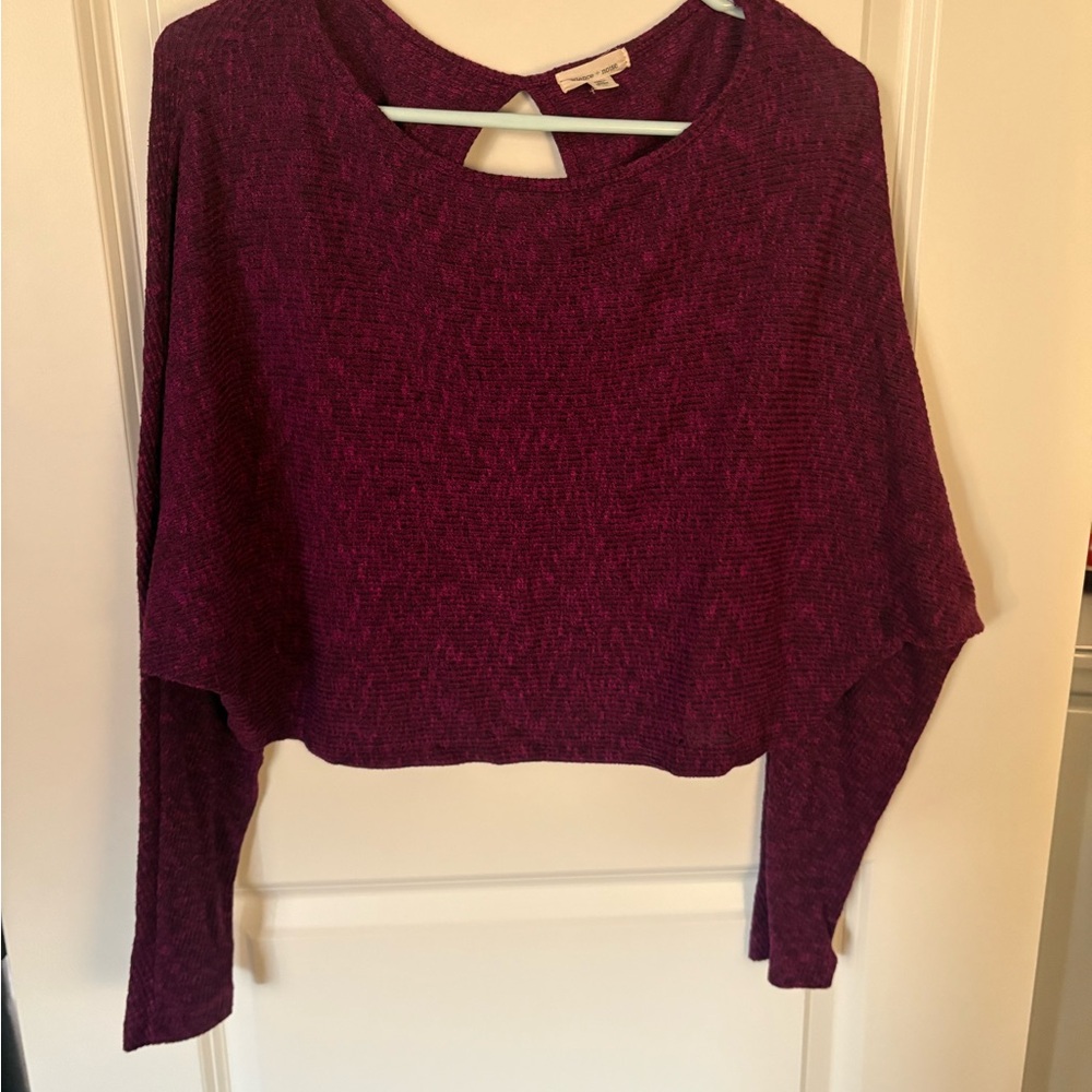 Silence + Noise Magenta Knit Sweater